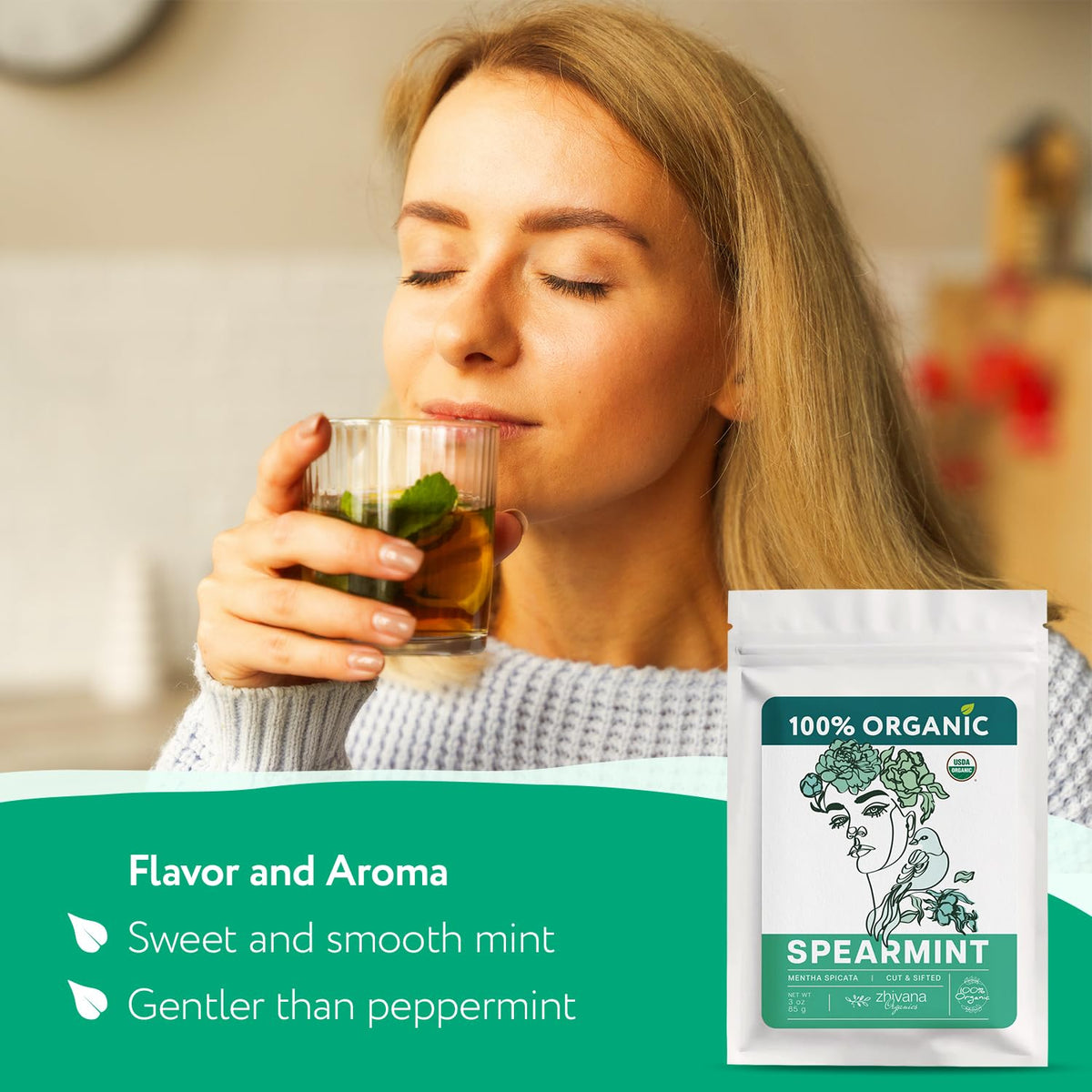 Organic Spearmint Tea Loose Leaf 3 oz (3 oz)