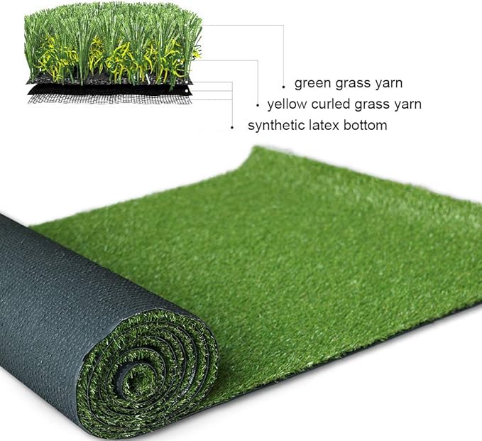 Fake Grass Artificial Turf Rug, 5 FT x 8 FT (40 Square FT) PET Grow Grass Outdoor Realistic Garden Lawn Landscape Patio Decor Synthetic - Thick Faux Turf Carpet