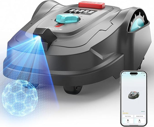 2026 M800Plus GPS+3D Vision Cordless Robot Lawn Mower with Bow-Shaped Path Mowing, APP Control, Robotic Lawnmower with Obstacle Avoidance, Auto-Charging for Lawns up to 8611 sq.ft (Charcoal Grey)