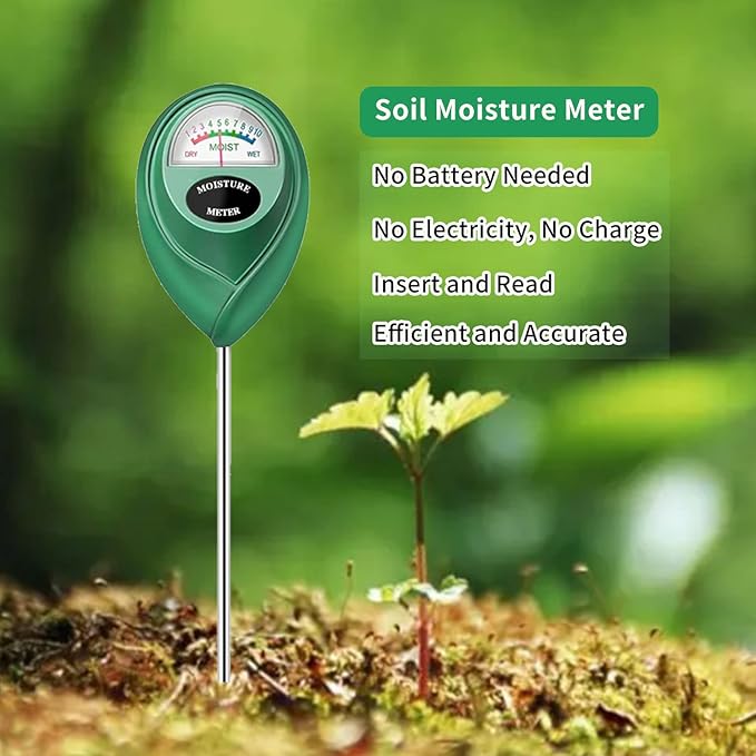 Soil Moisture Meter, Long Probe Soil Moisture Monitor for House Plants, Soil Hygrometer Moisture Sensor for Indoor & Outdoor, Garden, Farm, Lawn Plant Care, No Battery Needed(Green)