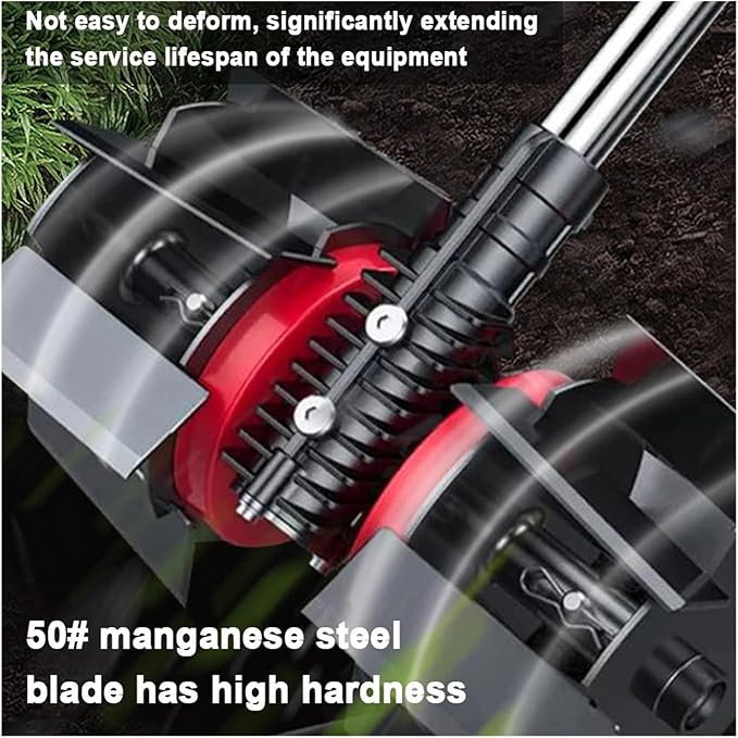 Professional Garden Cultivator Kit - Fits Standard Trimmers - Soil Loosening, Trenching & Weeding Wheels Included - Durable Construction(Hoeing Wheel Type)