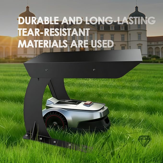 Large Robot Mower Garage, Durable Carbon Steel Rain Cover for Robotic Lawn Mowers, Outdoor Shade Cover, Waterproof and UV-Proof Garden Garage, Fits 95% of Models, Robot Mower Accessories (2.0)