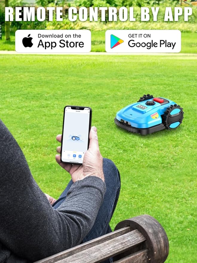 Robotic Lawn Mower 1/2 Acre/21,000 Sq.Ft, Automatic Lawnmower for Lawn 47% Slope, Cut Height 0.8"-2.4", APP Control, 100 Mins Runtime