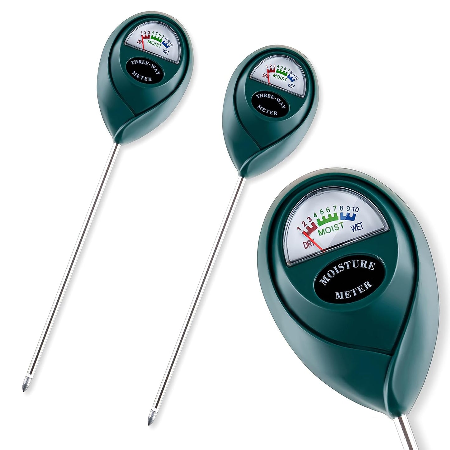 Tennedriv Green 2 Pack Soil Moisture Meter for House Plants, Plant Water Meter,Plant Moisture Meter for House Plants and Outdoor Plants, No Batteries Required