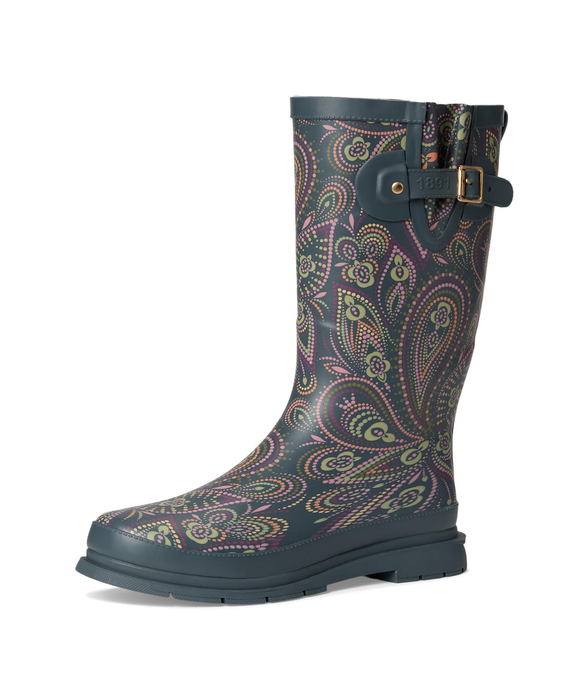 Printed Tall Rain Boot Organic Paisley 10 M