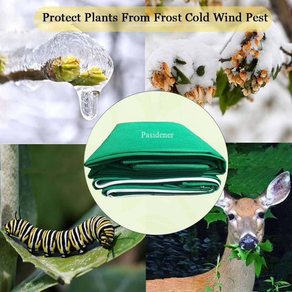 Plant Covers Freeze Protection 2 Packs 90"X75" 2.2oz Tree Covers Frost Plant Covers Freeze Cloth for Outdoor Plants with Zipper Drawstring