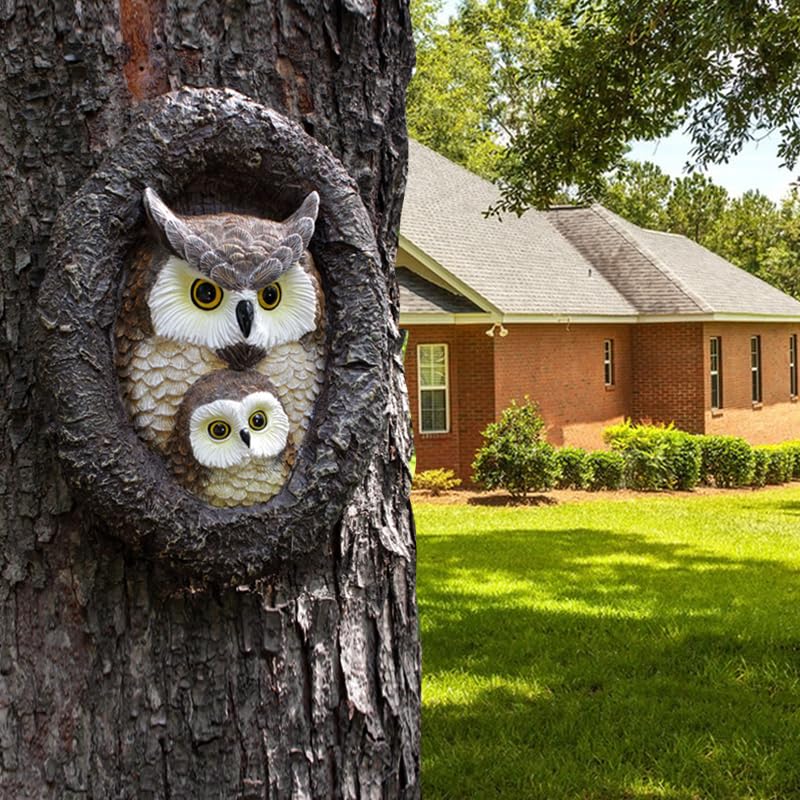 Owlet and Mom Owl Tree Faces