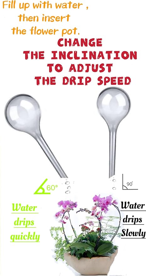 Plant Watering Globes,12PCS Plastic Self Watering Bulbs, Watering Bulbs for Indoor/Outdoor Plants,Automatic Watering System for Potted Plants.4 Colors(Clear&Lake Blue&Blue&Green)