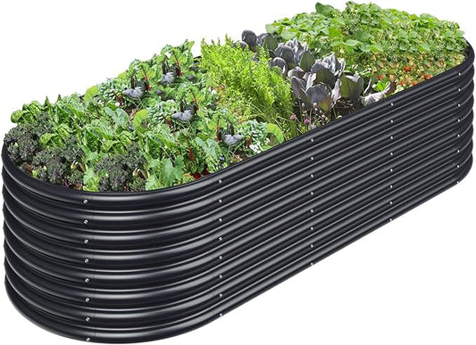 FRIZIONE 8FT(L)×3FT(W)×2FT(H) Raised Garden Bed Outdoor,Raised Garden Beds for Flower, Raised Planter Box Outdoor for Herb, Vegetable-Gray