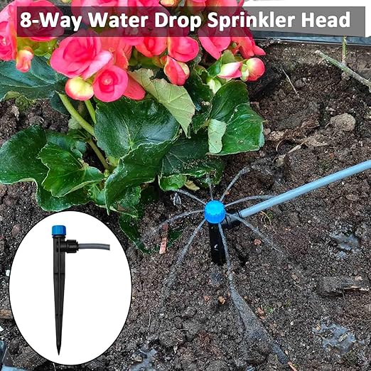 Drip Irrigation System with Water Timer(Dual System) Plug-in Quick Connection Drip Irrigation Kit 5/16“ID and 1/4 Inch Pipe Auto Watering System for Garden Spray, Greenhouse, Lawn, Potted Plants