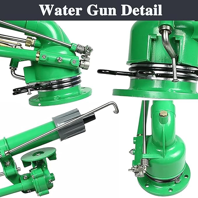 Impact Water Sprinkler for Farms Orchards, Agriculture Irrigation Spray Sprinkler, Adjustable Speed and Angle, 360° Large Area Irrigation for Farms Orchards Tea Gardens