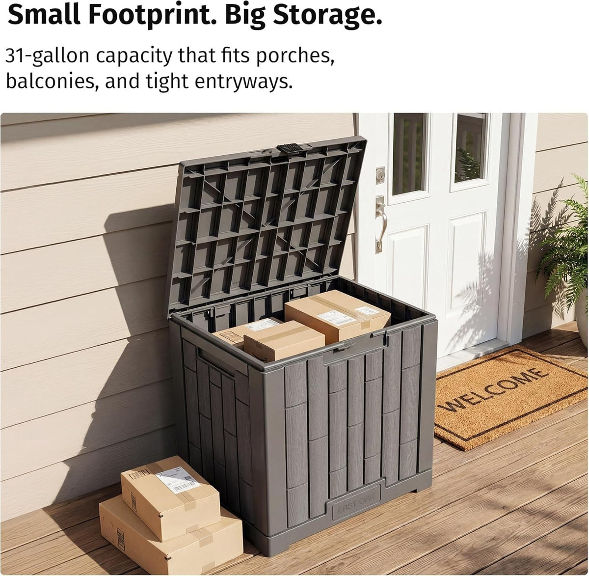 Outdoor Storage Box (Ash Grey / 31 Gallon)