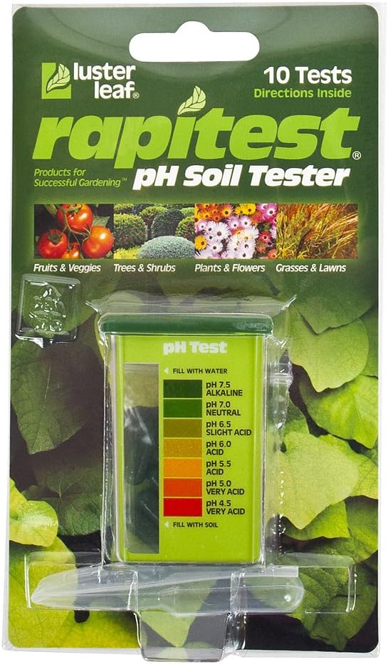Rapitest Soil Test Kit - pH Soil Tester for Gardens - Compact Size - Plastic