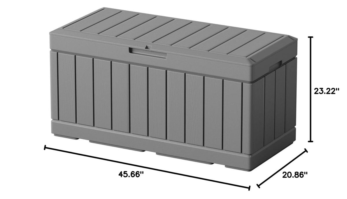 Outdoor Storage Box 82 Gallon Storage Bin with Lid for Patio Furniture (Gray / 82 Gallon)