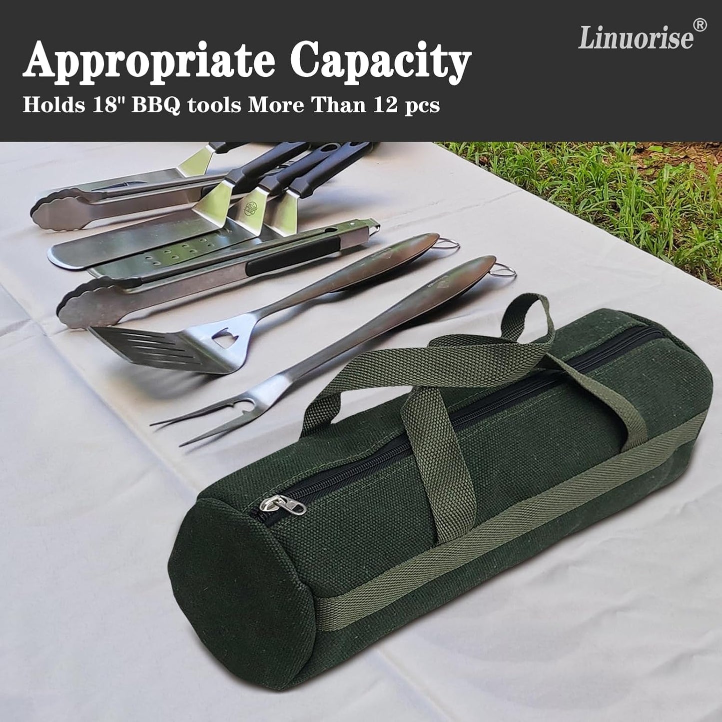 Grill Accessory Storage Bag, Tools Storage for Outdoor Grilling, Extra Thick Grill Tools Storage Bag, Suitable for Grill Utensil Storage, BBQ Tool Storage. Storage Container for Grill