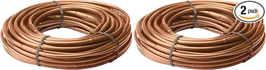 Rain Bird Emitter Tubing, 1/4" | Pressure Compensating | 6" Spacing | 50 ft Roll | Brown