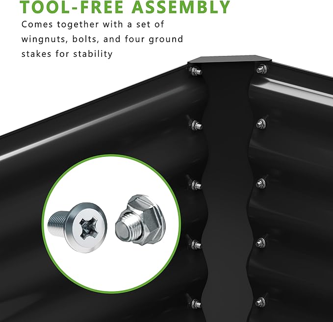 2PCS 4x2x1FT Galvanized Raised Garden Bed,Planter Raised Beds-Metal Garden Box,Large Plant for Outdoor Planting, Vegetables Bed，Flower,herb-Black