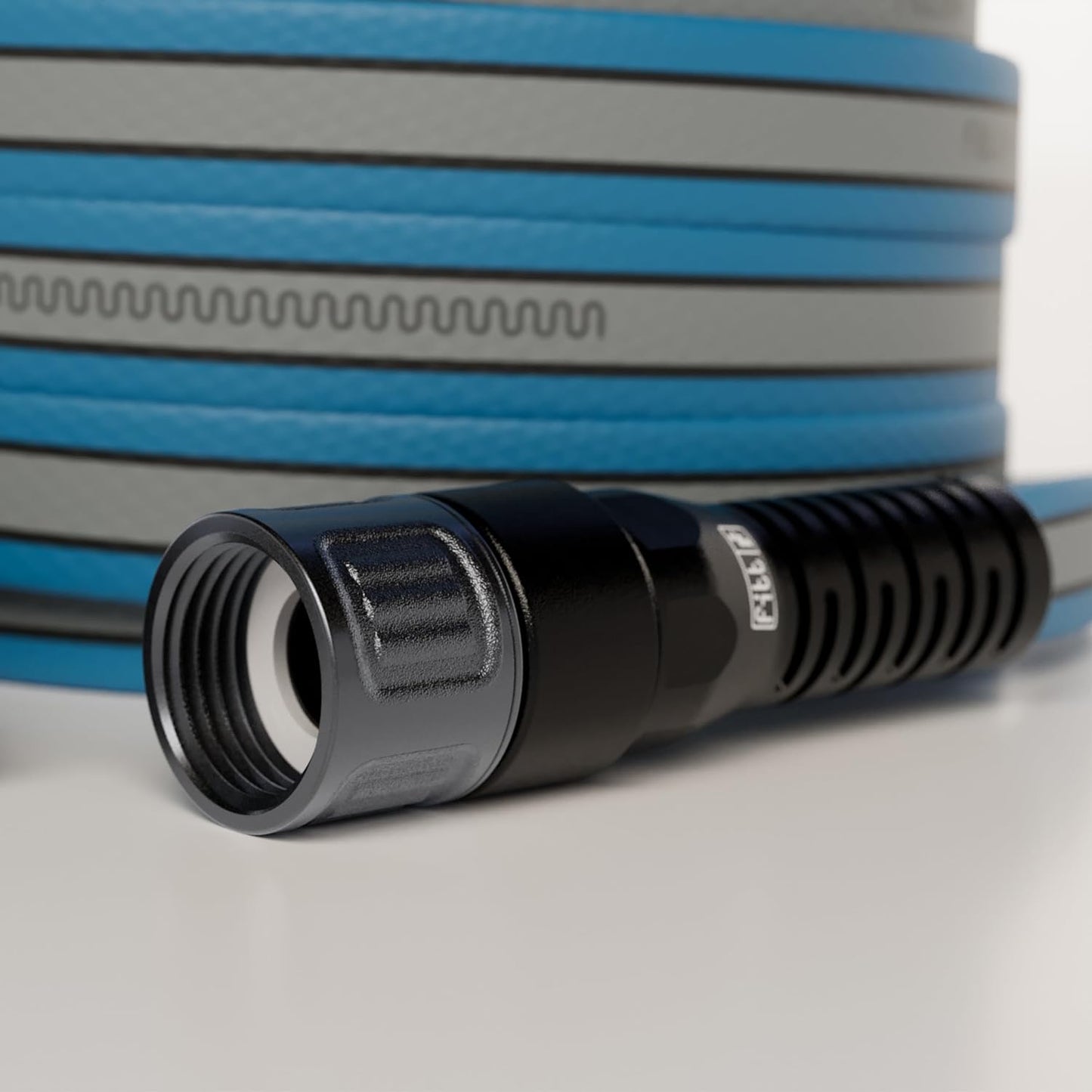FITT HiFlo Water Hose 100ft, Multipurpose Flat Garden Hose, Easy to Use and Long-lasting Performance, Grey