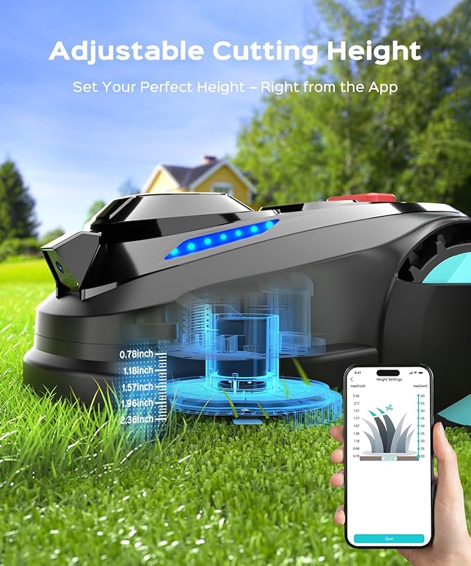 N1600 PRO Robotic Lawn Mower – High Precision Mapping, Advanced Navigation,0.4 Acre Coverage, APP Smart Control, Multi-Zone Mowing, Ordered Cutting Path, Smart Robot Lawn Mower for Yards