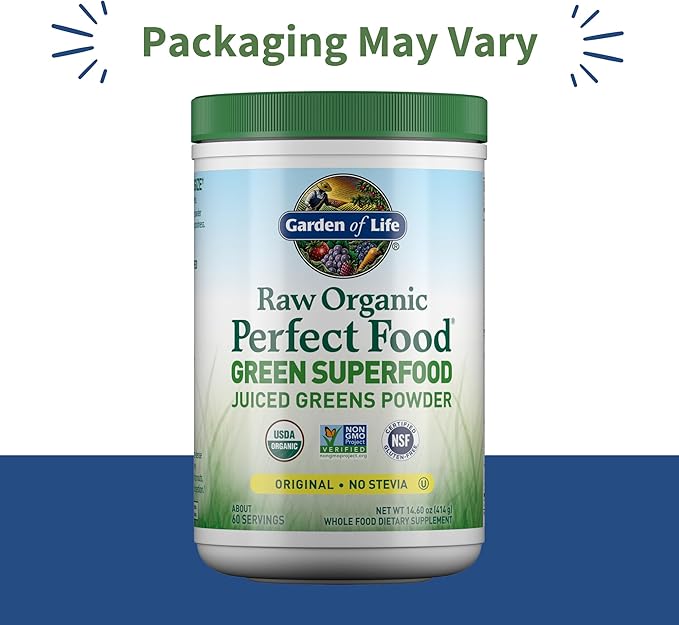 Garden of Life Super Greens Powder Smoothie & Mix, Probiotics & Digestive Enzymes, Organic Superfoods Nutrition Fruit and Vegetables for Women & Men Energy, Original, 60 Servings, (Pack of 2)