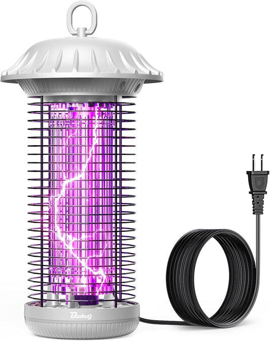 Buzbug LED Bug Zapper Indoor Outdoor, 10 Years Lifespan, 6.5ft Power Cord, IPX4 Waterproof, High-Voltage, Mosquito Zapper, Fruit Fly Mosquito Moth Gnat Trap Killer Zapper -MO008C (White)