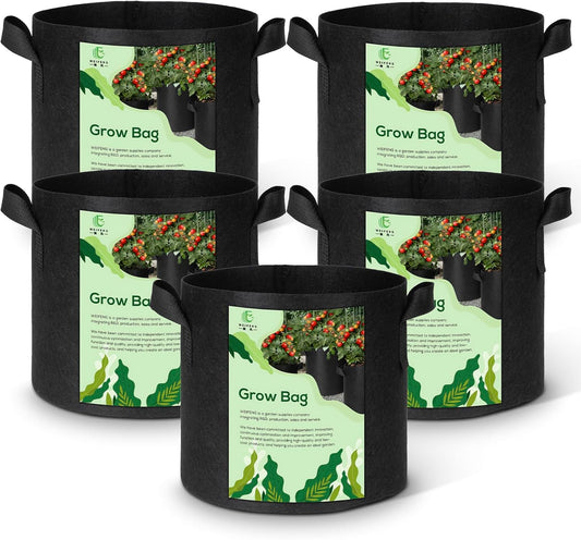 7 Gallon Grow Bags Fabric Pot with Handle 5-Pack Potato Grow Bags