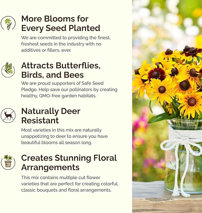 Eden Brothers Montana Wildflower Mixed Seeds for Planting, 1 lb, 480,000+ Seeds with Foxglove, Bluebell | Attracts Pollinators, Plant in Spring or Fall, Zones