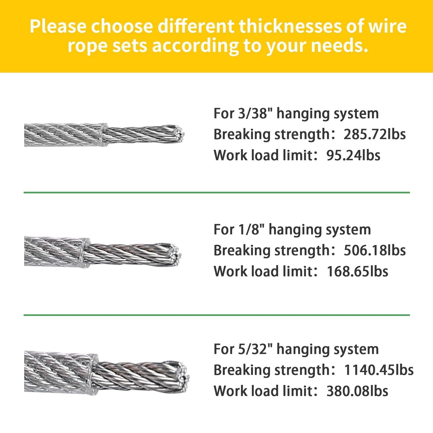 1/8" Wire Cable Rope Kit ，Vinyl Coated 304 Stainless Steel Wire – 100FT 7x7 Strand Cable with Turnbuckles，String Lights Hanging Kit for Outdoor, Garden,Patio, Crafts, Hanging Lights