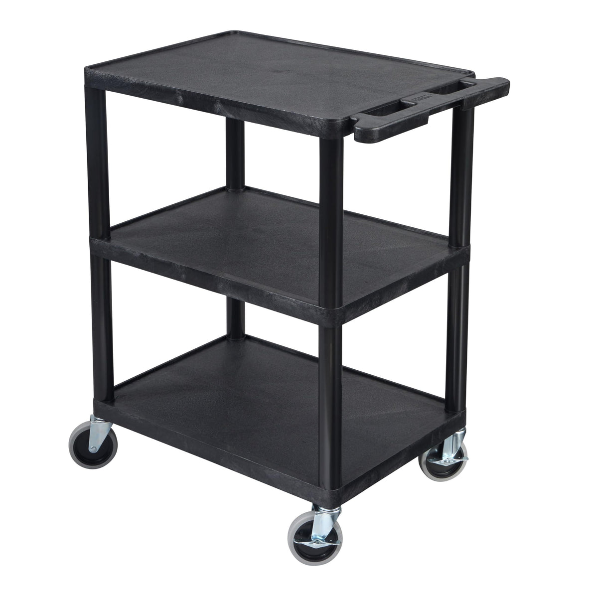 Multipurpose Storage Utility Cart 3 Shelves Structural Foam Plastic
