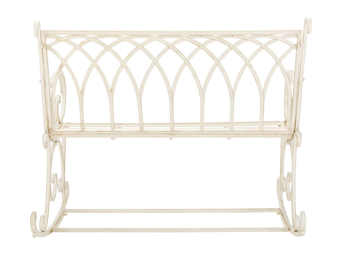 Outdoor Ressi Pearl White Victorian Rocking Bench (Pearl White)