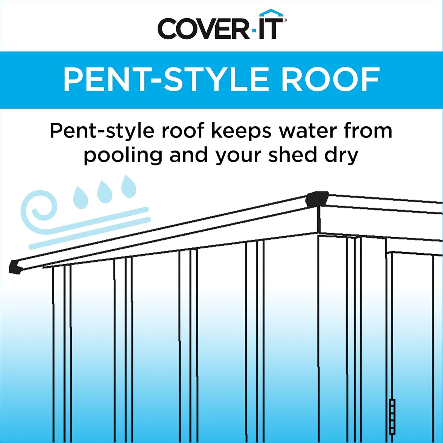 Cover It 5' x 3' Galvanized Steel Outdoor Storage Shed with Pent Roof and Lockable Sliding Doors, Weather-Resistant Steel Storage Shed for Backyards, Tan