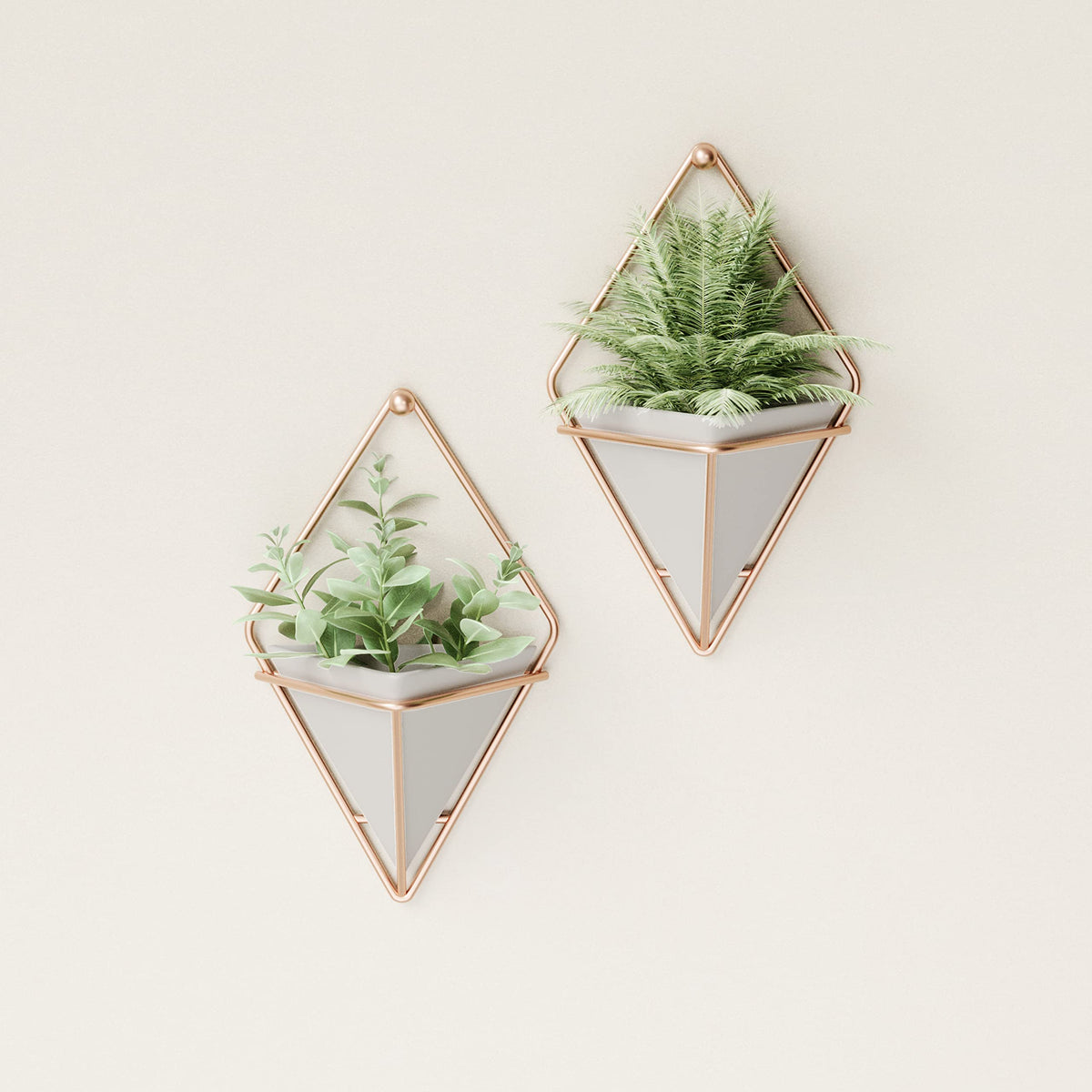 Trigg Hanging Planter Vase Wall Decor (Grey/Copper / Small)
