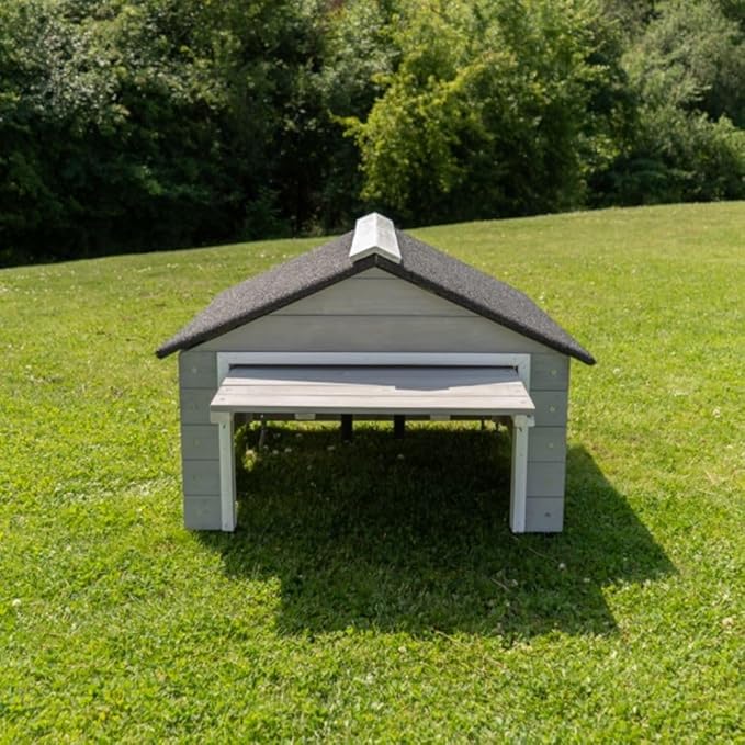 My Robot Home Plus Robotic Mower Shed, 43x37x29in, Weatherproof Garage for Luba, Husqvarna Automower, Gardena, and More (Grey & White)