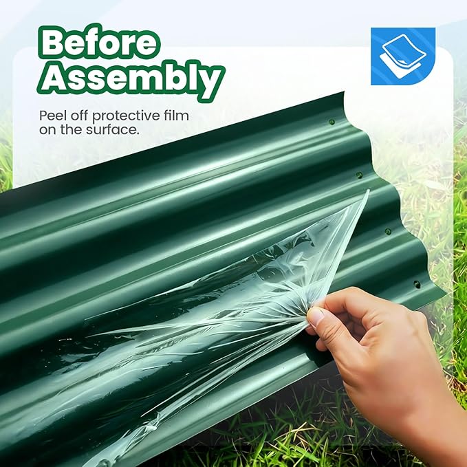 Quictent Galvanized Raised Garden Bed Kit, 6x3x1.5 ft Oval Metal Planter Box Tall for Vegetables Outdoor Backyard, Strengthened by Crossbar, Dark Green