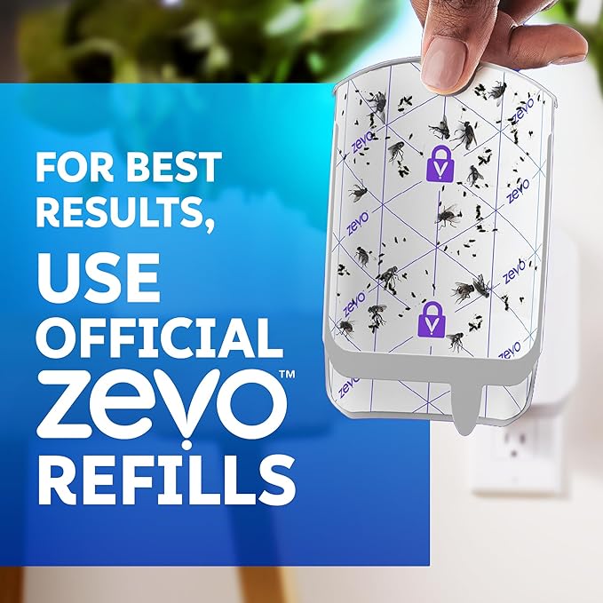 Zevo Flying Insect Trap Official Refill Cartridges - Fits Both Zevo Trap & MAX Indoor Fly Trap - Authentic Trap+Lock Technology to Catch Gnats, House & Fruit Flies (6 Official Refill Cartridges)