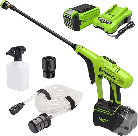 Greenworks 40V (600 PSI 0.8 GPM) Power Cleaner, 2Ah USB Battery and Charger Included