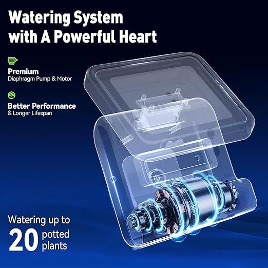 RAINPOINT Smart WiFi Solar Automatic Plant Waterer System,WiFi HUB Need,APP Control Drip Irrigation Pump Device,Indoor Outdoor Use House Potted Plants Garden Balcony Grow Tent Water 10-20 Plants