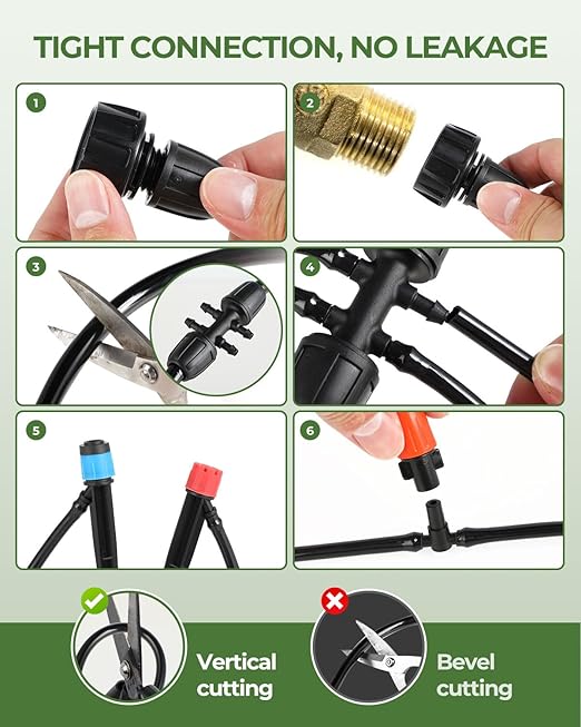 Drip Irrigation System for Watering Garden: 230FT Misting Sprinkler DIY Devices with Tubing Hose for Indoor Plants Outdoor Flower Beds Raised Growing Lawn Tree Patio Hydroponic