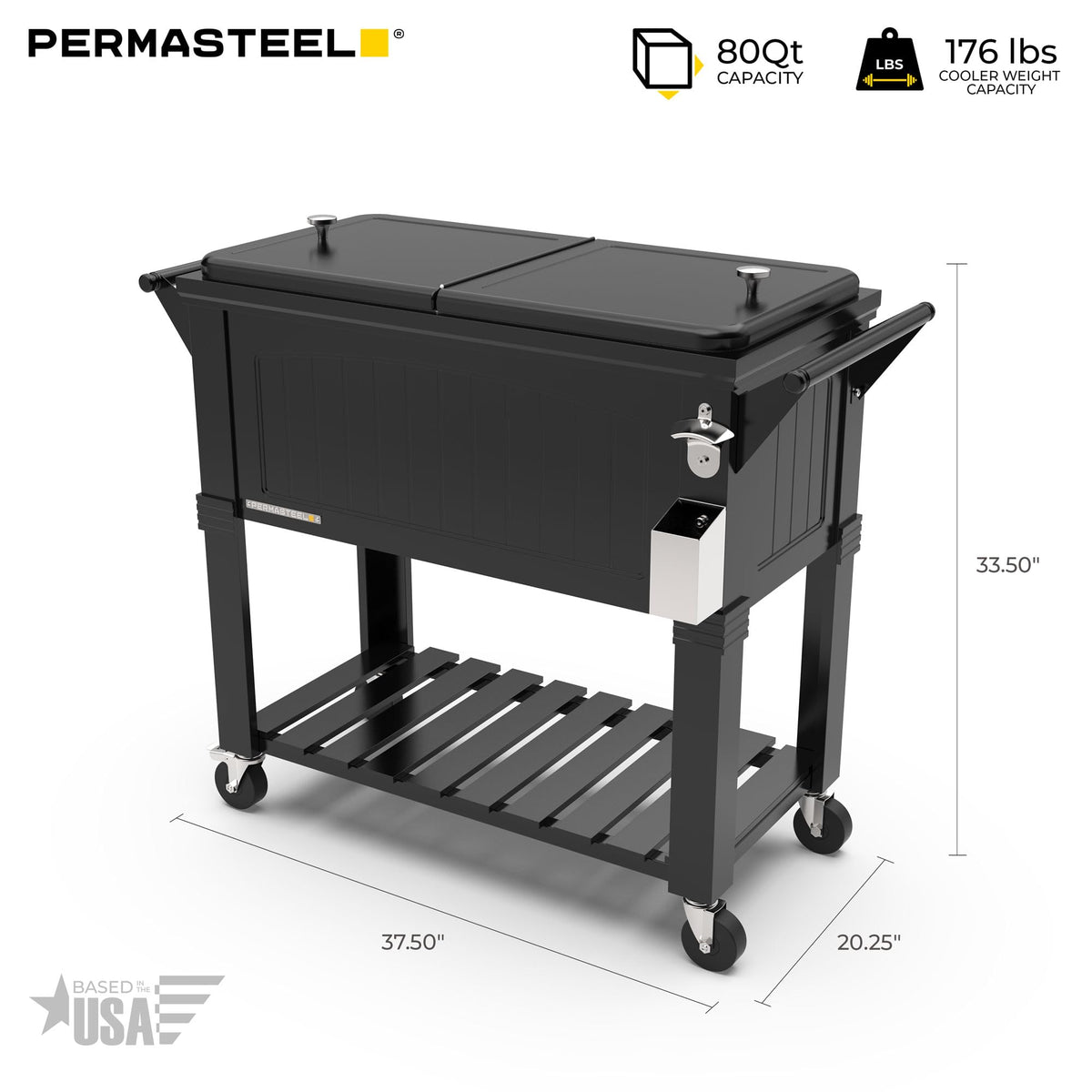 Party Cooler with Divider (Cooler W/ Divider / Black)