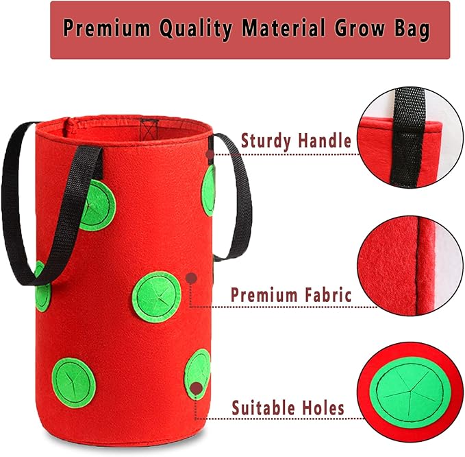 Miewslan 5 Gallons Hanging Planting Grow Bags, Garden Upside Down Planter Strawberry Tomato Potato Grow Bag Vegetable Planting Bag with Holes