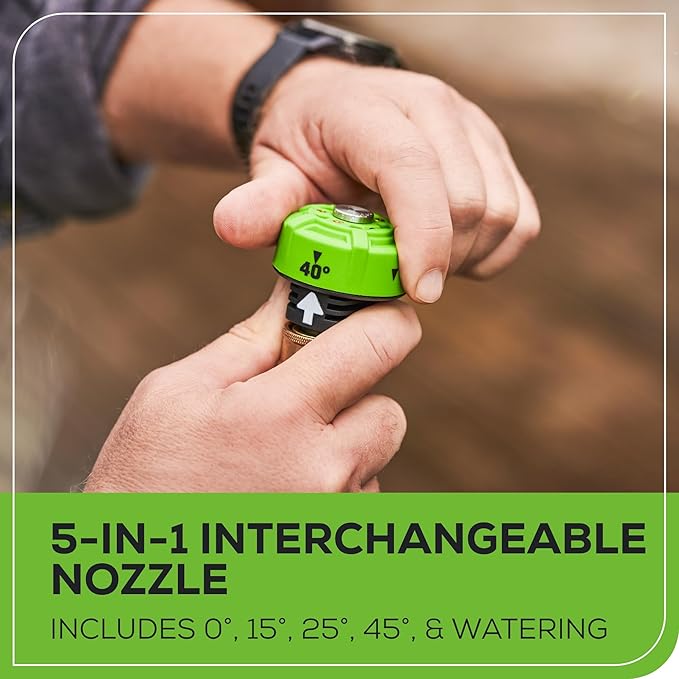 Greenworks 40V (600 PSI 0.8 GPM) Power Cleaner, 2Ah USB Battery and Charger Included