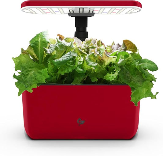 AeroGarden Harvest Lite in Cherry Red, Soil-Free Indoor Hydroponic Garden with LED Grow Light for Year-Round Gardening of up to 6 Herbs and Vegetables