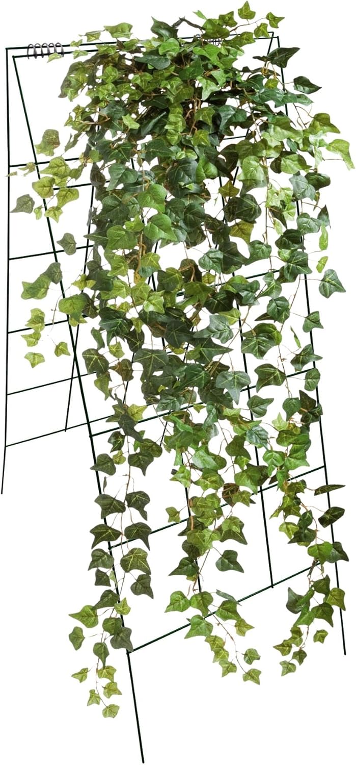 Garden Cucumber Trellis A-Frame Folding Plant Trellis 46 Inch by 18 Inch for Climbing Vegetables Flowers Green 2 Pack with Clips and Cable Ties