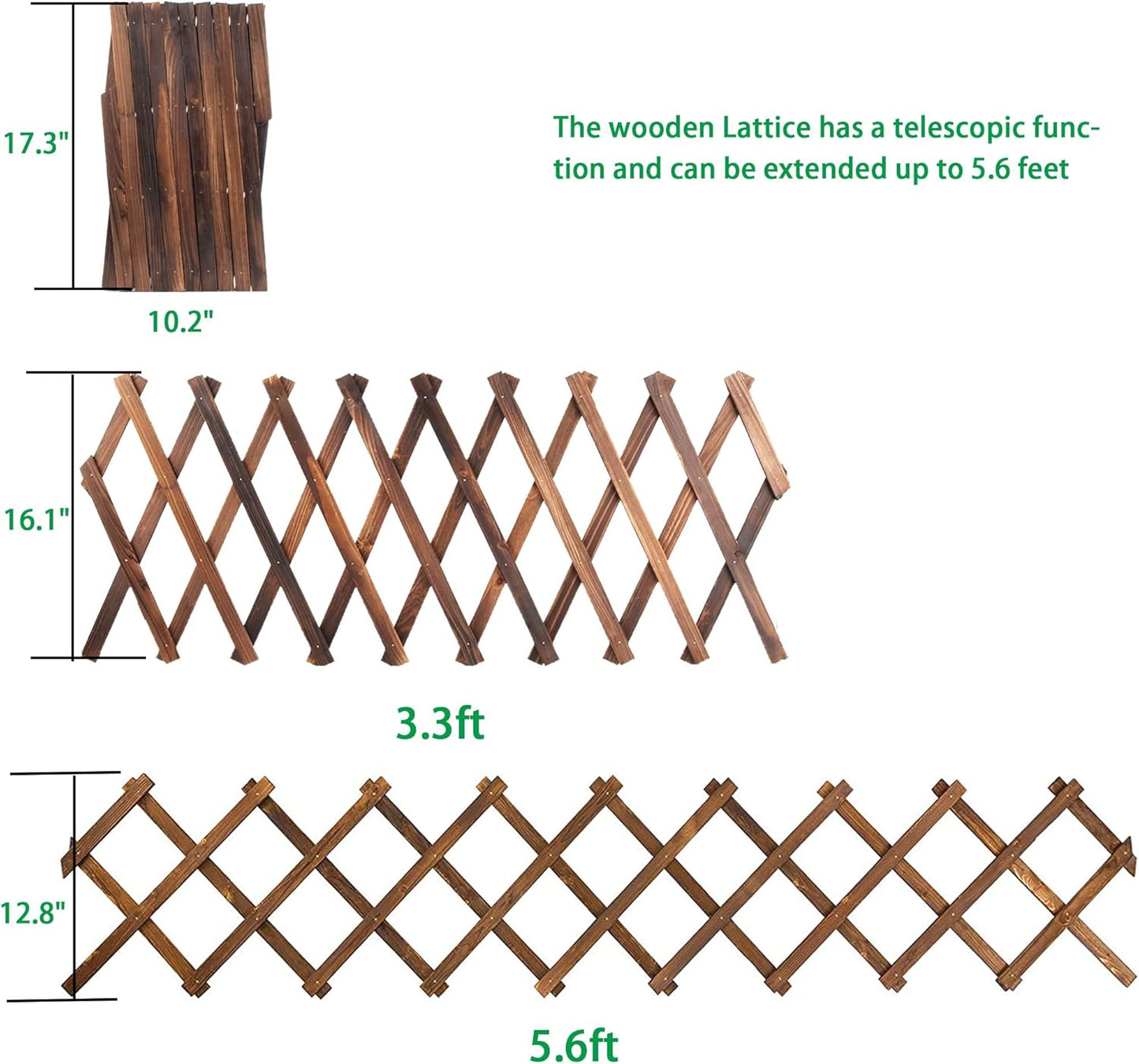 2Pack Expandable Wooden Lattice Wall,Plant Garden Trellis for Climbing Plants Outdoor, Plant Vertical Rack Wall Decor Indoor