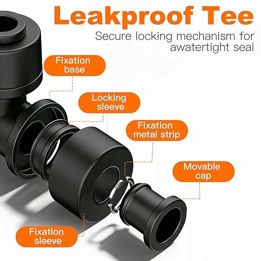 Quick-Connect Drip Irrigation Tee Connectors - 15 Pack Drip Irrigation Tee Fittings for 1/4 Inch Irrigation Tubing，15 End Plugs for Leak-Free Solutions in Sprinkler & Drip Irrigation Systems