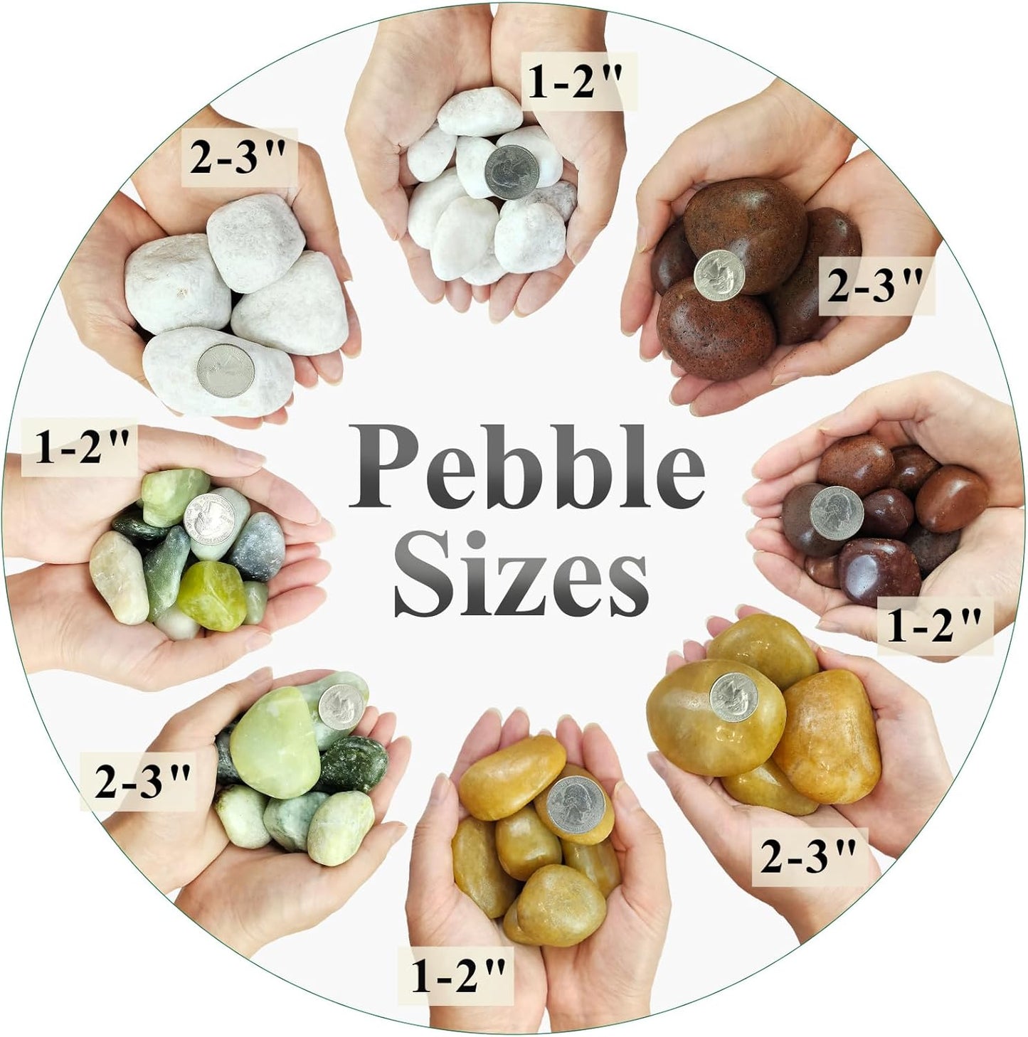 10 lbs Yellow River Rocks, 2-3 Inch Polished Pebbles for Indoor Plants, Decorative Rocks Stones for Landscaping, Vases, Aquariums, Fountains, Pathways, Backyard and Garden