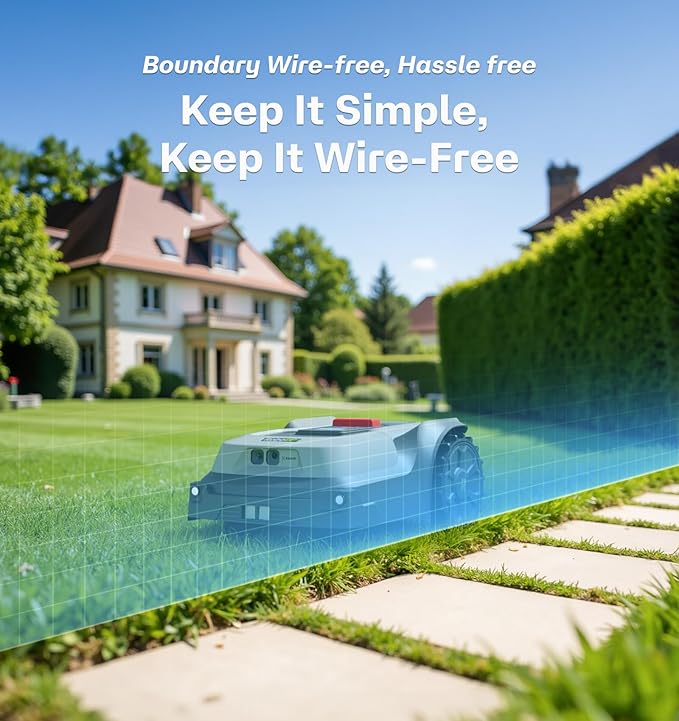 T1200Pro Robot Lawn Mower, 0.37 Acre, RTK+AI Vision Wire-Free Automatic Lawn Mowing, Smart App Control, Routenplaning, Obstacle Avoidance, Auto-Recharge, 20° Slope