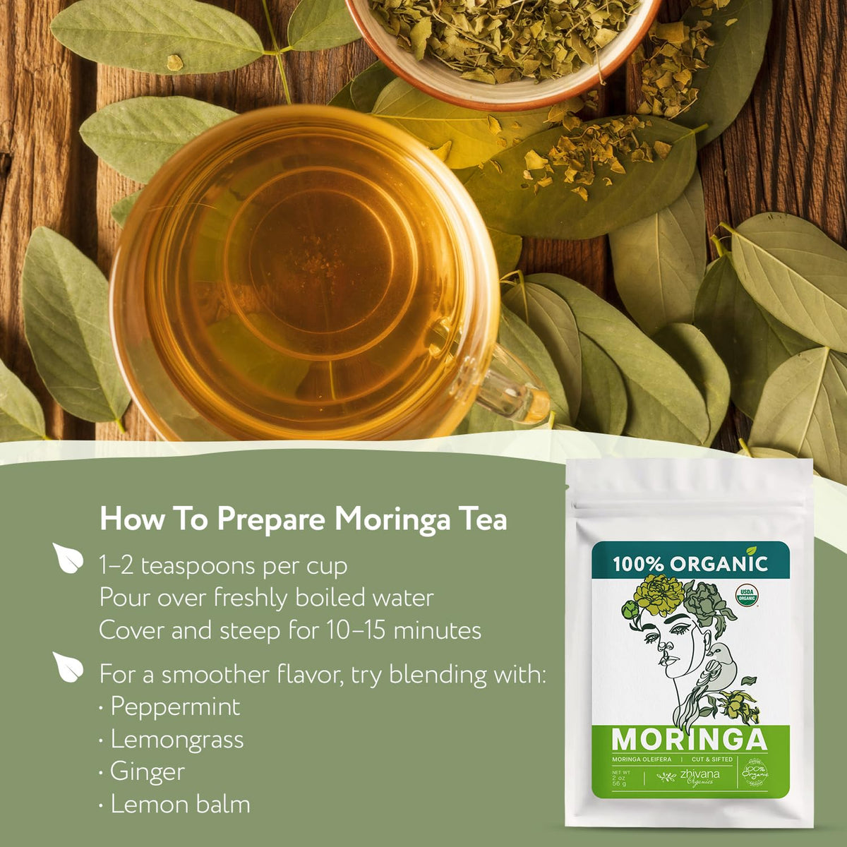 Organic Moringa Leaf Tea (2 oz)