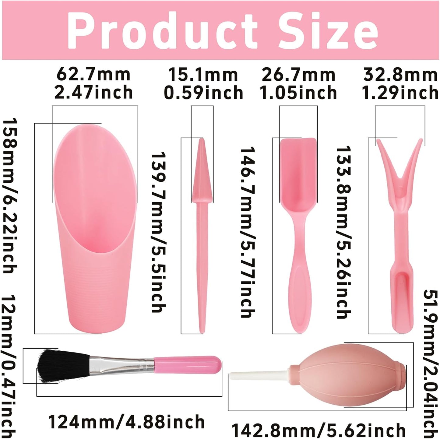 6Pcs Mini Succulent Tools Set, Garden Hand Tools Kit for Indoor Plant Care, Succulent Bonsai Miniature Garden Tool Set, Small Gardening Tools for Transplanting Digging Planting, Pink