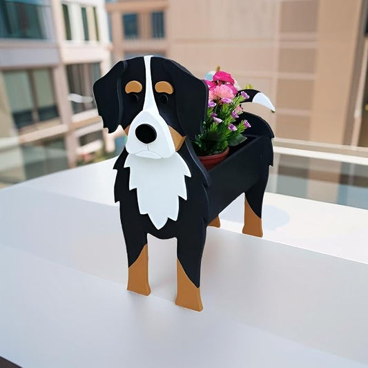 Small Berne Boyelo Planter Plant Pots, Animal Shaped Planter Pot, Premium Garden Succulent Plant Pots Cute Dog Design, Storage Container Dog Planters for Indoor Plants 9.8 x 6.3 inch